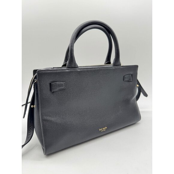 KATE SPADE NY Deco leather medium satchel crossbody bag - BLACK - Picture 11 of 14